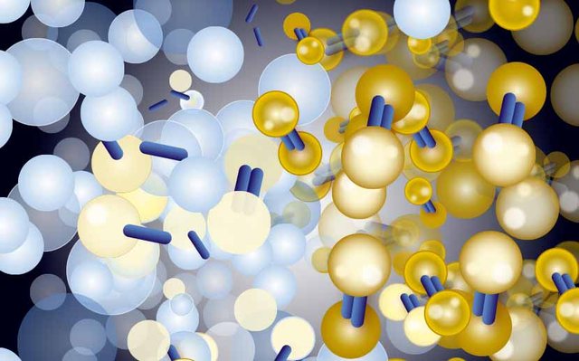 Sauerstoffmoleküle brechen die Bindungen der Farbmoleküle auf